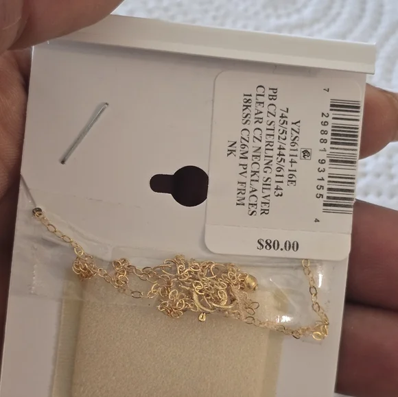 $80 Giani Bernini Gold Cubic Zirconia Neck Lace 18k Gold Over Sterlimg Silver - Picture 4 of 8